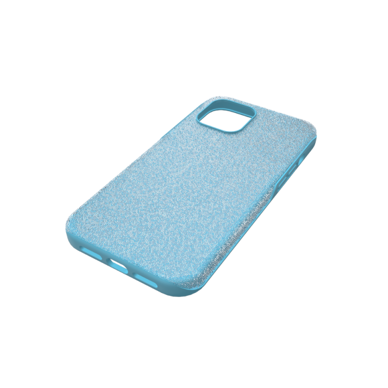 Niebieskie etui Swarovski High do iPhone 12 Pro Max pokazane z perspektywy