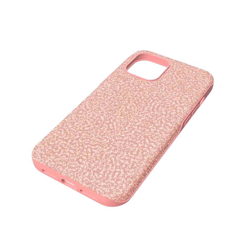 Bladoróżowe etui Swarovski High do iPhone 12 Pro Max pokazane z perspektywy
