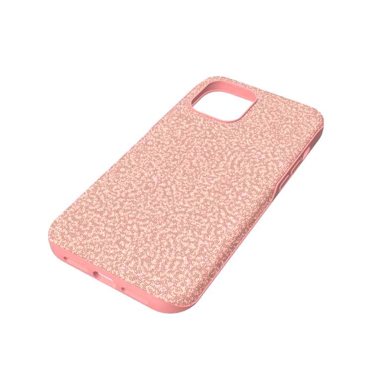 Bladoróżowe etui Swarovski High do iPhone 12 Pro Max pokazane z perspektywy