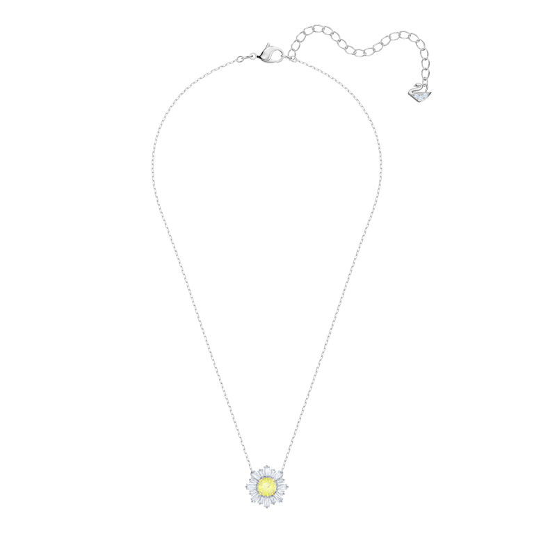 Wisiorek Swarovski Idyllia z żółtym słońcem pokazany w pełnej długości