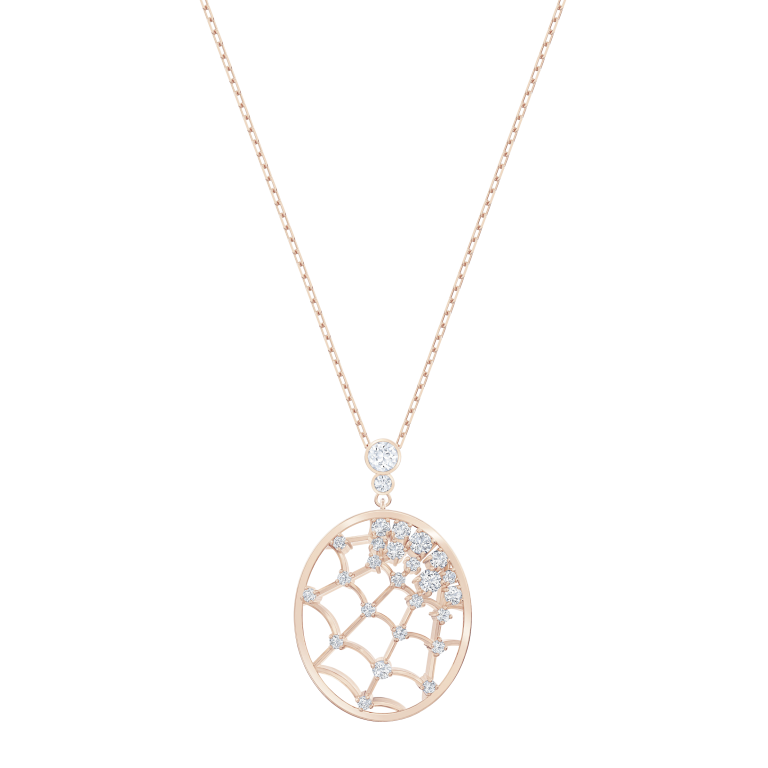 Biały wisiorek Swarovski Precisely w zbliżeniu