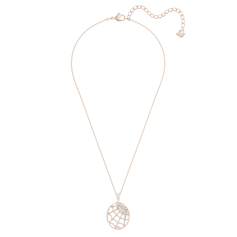 Biały wisiorek Swarovski Precisely pokazany z całym łańcuszkiem