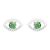 Kolczyki Swarovski Luckily z motywem zielonego oka na białym tle