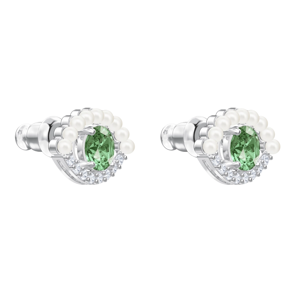 Kolczyki Swarovski Luckily z motywem zielonego oka – widok z boku