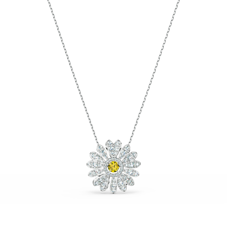 Wisiorek Swarovski Eternal Flower z żółtym kwiatem na białym tle