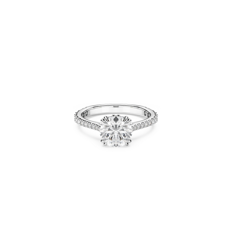 Biały pierścionek SWAROVSKI Stilla rozmiar 15 widziany z przodu