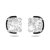 Białe kolczyki SWAROVSKI Harmonia widziane z przodu na czarnym tle