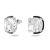 Białe kolczyki SWAROVSKI Harmonia w ujęciu z boku na czarnym tle