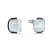 Białe kolczyki SWAROVSKI Harmonia ustawione pod kątem