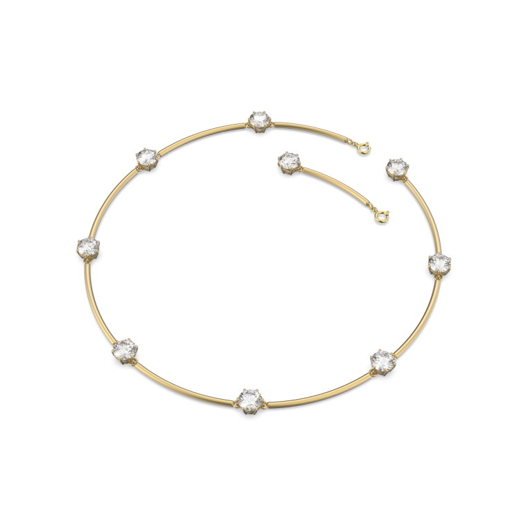 Rozpięty naszyjnik choker Swarovski Constella biały z widocznym zapięciem