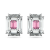 Różowe kolczyki sztyfty Swarovski Chroma w szlifie ośmiokątnym z przodu