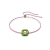 Zielony naszyjnik Swarovski Dulcis z różowym kryształem widziany z przodu