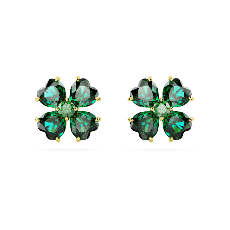 Kolczyki Swarovski Idyllia zielone koniczyny widok z przodu