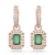 Długie zielone kolczyki Swarovski Una pokazane frontalnie