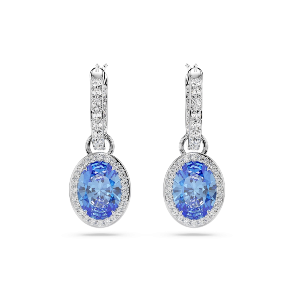 Długie niebieskie kolczyki SWAROVSKI Constella widziane z przodu