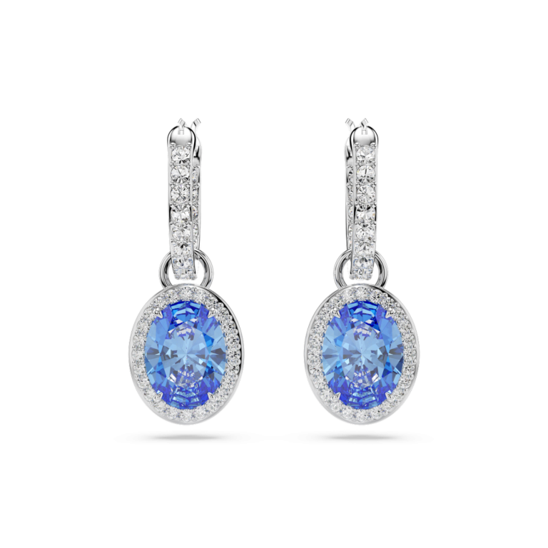 Długie niebieskie kolczyki SWAROVSKI Constella widziane z przodu