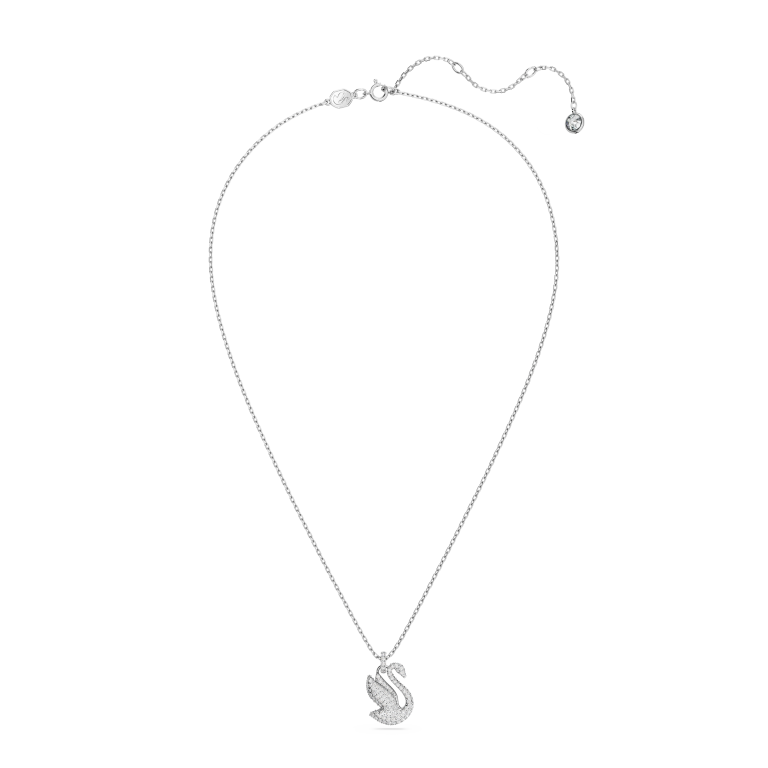 Wisiorek Swarovski Swan z białym łabędziem na łańcuszku - widok całości