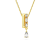 Wisiorek Swarovski Dextera w złotym kolorze z białymi kryształami i wiszącą kroplą - detal