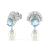 Kolczyki Swarovski Idyllia niebieskie muszle z perłami widok z boku