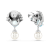 Kolczyki Swarovski Idyllia niebieskie muszle z perłami widok z tyłu