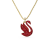 Wisiorek Swarovski Swan z czerwonym łabędziem - widok z przodu