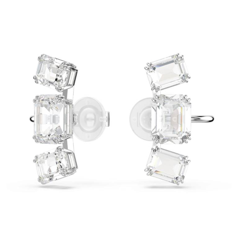 Klipsy Swarovski Millenia z bezbarwnymi kryształami, ujęcie pod kątem
