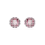 Boczny detal oprawy różowych kryształów w kolczykach Swarovski Birthstone październik