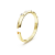 Detal otwartego zapięcia białej bransoletki bangle SWAROVSKI Dextera w złotym kolorze