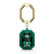 Brelok do kluczy Swarovski z zielonym kryształem widok z przodu