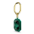 Brelok do kluczy Swarovski z zielonym kryształem widziany z prawej strony