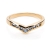 Złoty pierścionek z niebieskimi cyrkoniami – widok z przodu