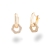 Sześciokątne kolczyki złote 585 z ażurowym środkiem i jasnymi kamieniami, ujęcie z boku